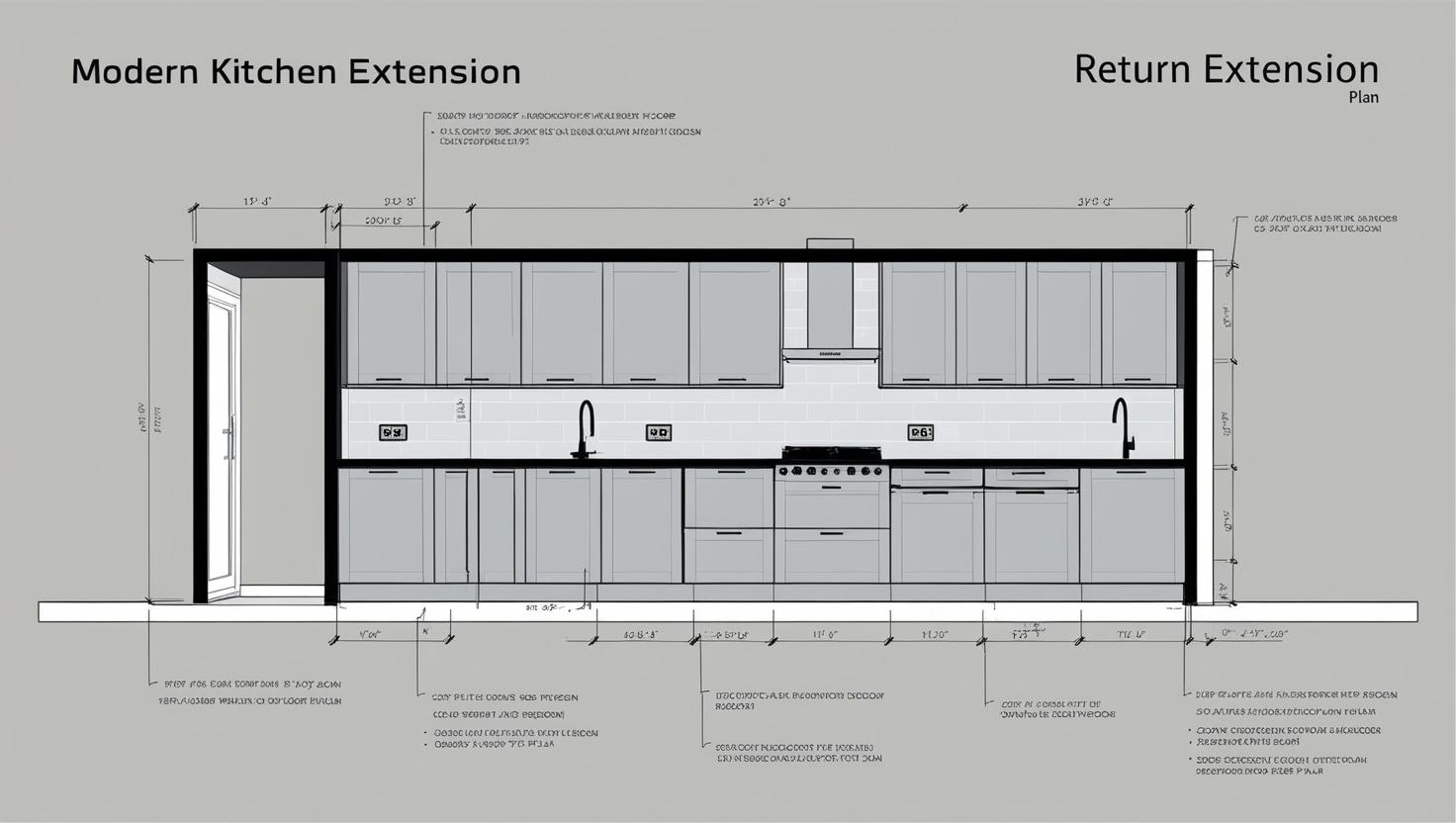 Annotated floor plan kitchen extension side return